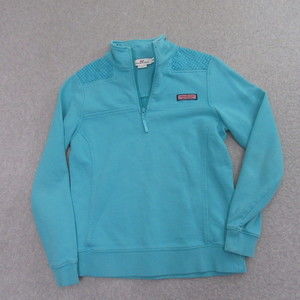 Vineyard Vines Womens 1/4‎ Zip Sweater XXS Blue Pullover 100% Cotton